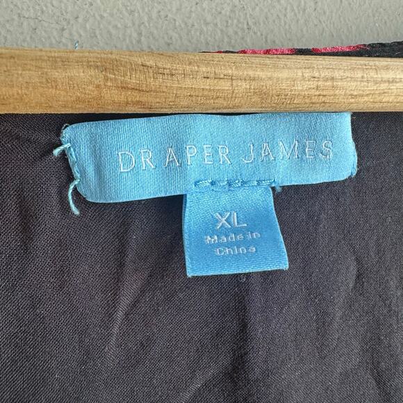 Draper James Allover Floral Print Long Sleeve Square Neck Top Red XL - Picture 4 of 13